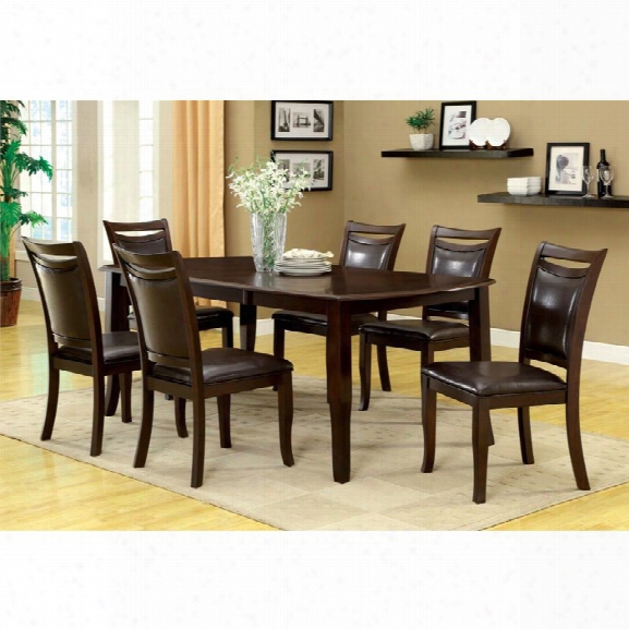 Furniture Of America Kitner 7 Piee Extendable Dining Set In Cherry