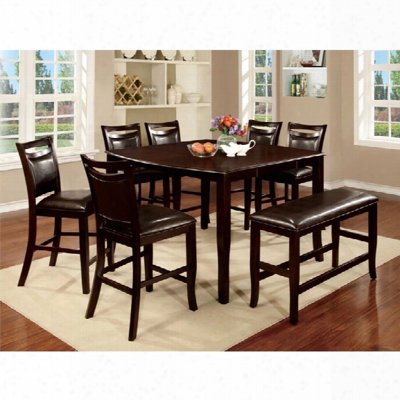 Furniture Of America Kitner 8 Piece Counter Height Dining Set In Wood