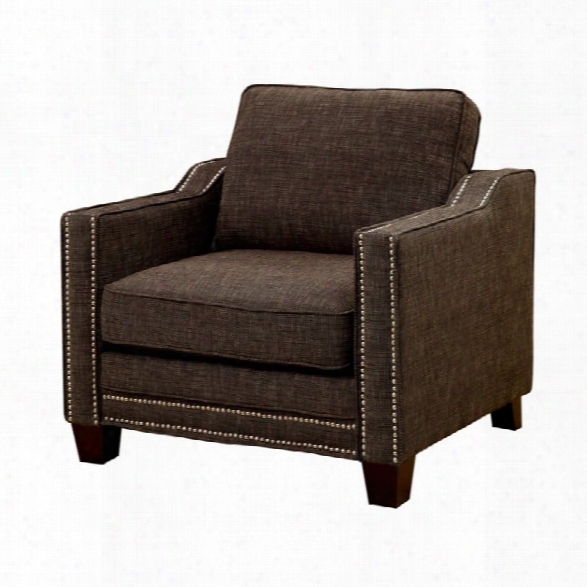 Furniture Of America Landrum Chenille Accent Chair In Brown