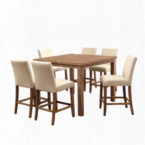 Furniture Of America Loen 7 Piece Counter Height Dining Set In Ivory