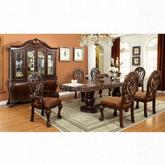 Furniture Of America Madison 7 Piece Extendable Dining Set In Cherry