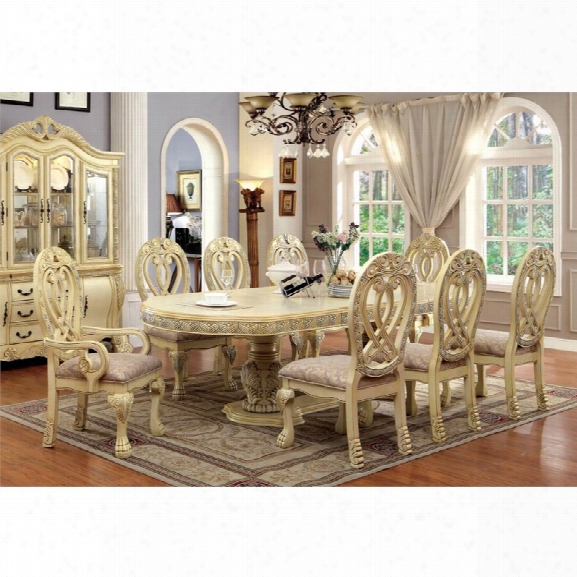 Furniture Of America Madison 9 Piece Traditional Dining Set In White