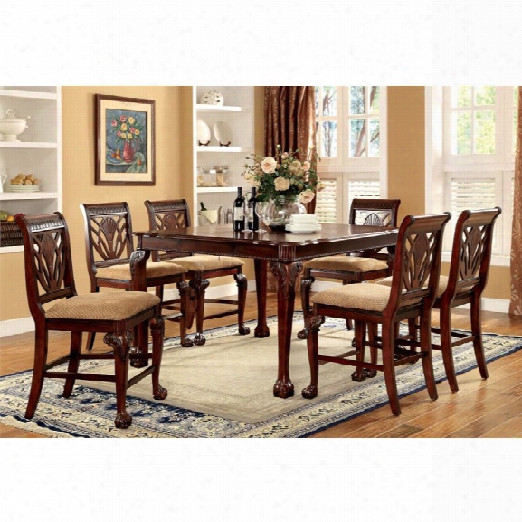 Furniture Of America Mastens 7 Piece Counter Height Dining Set