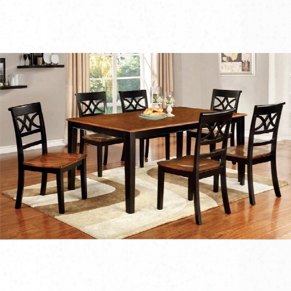 Furniture Of America Maxey 7 Piece Dining Set In Cherry