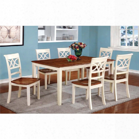 Furniture Of America Maxey 7 Piece Dining Set In White