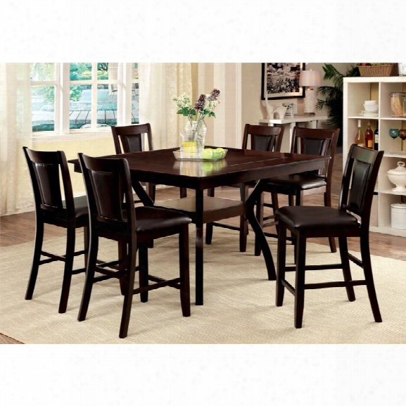 Furniture Of America Melott 7 Piece Counter Height Dining Set