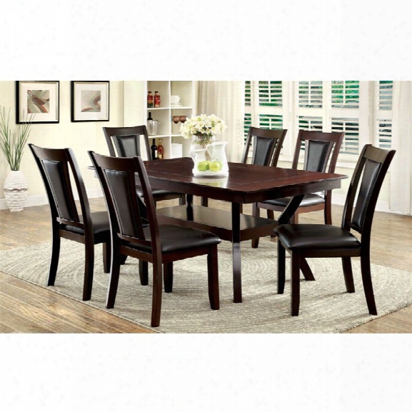 Furniture Of America Melott 7 Piece Dining Set In Dark Cherry