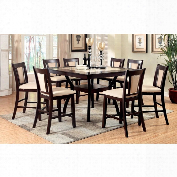 Furniture Of America Melott 9 Piece Counter Height Dining Set