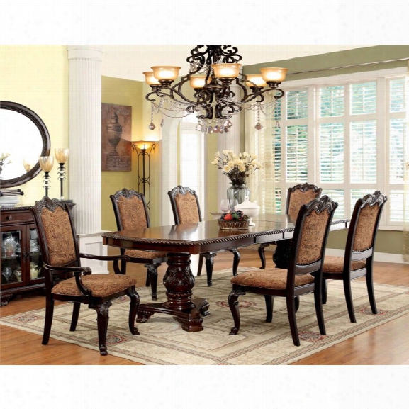 Furniture Of America Ramsaran 7 Extendable Pedestal Dining Set