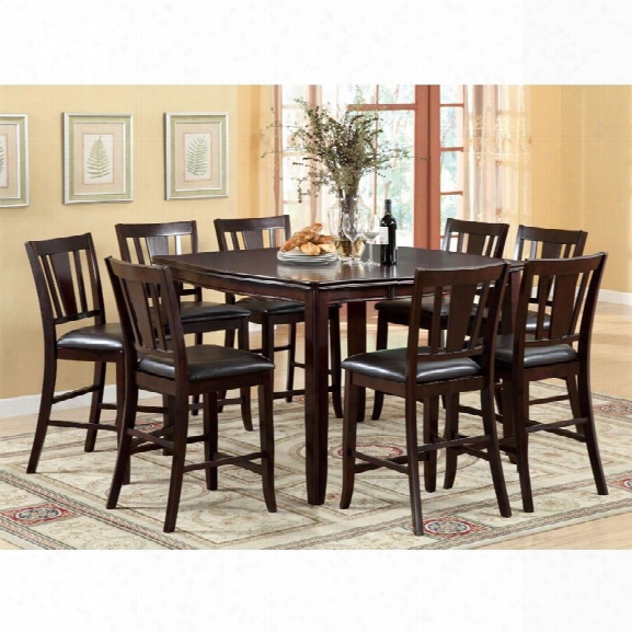 Furniture Of America Rosewood 9 Piececounter Height Dining Set