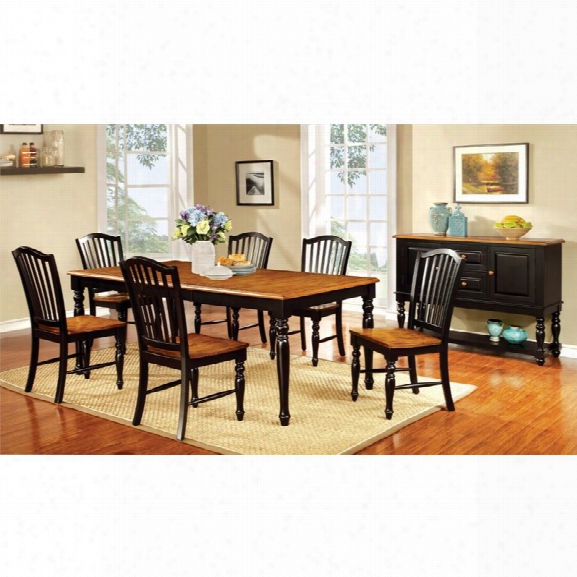 Furniture Of America Sallie 7 Piece Extendable Dining Set In Oak