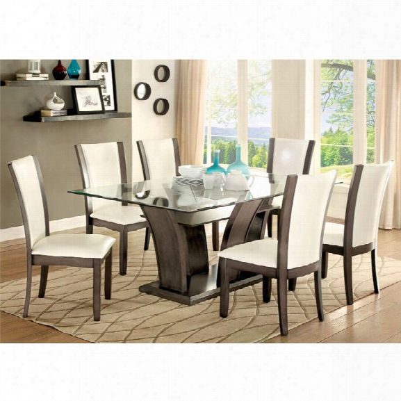 Furniture Of America Sampson 7 Piece Dining Set In Gray