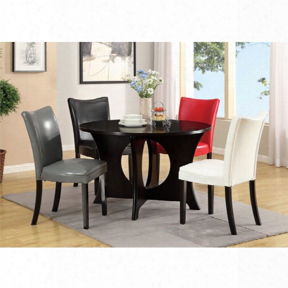 Furniture Of America Shay 5 Piece Dining Set In Red