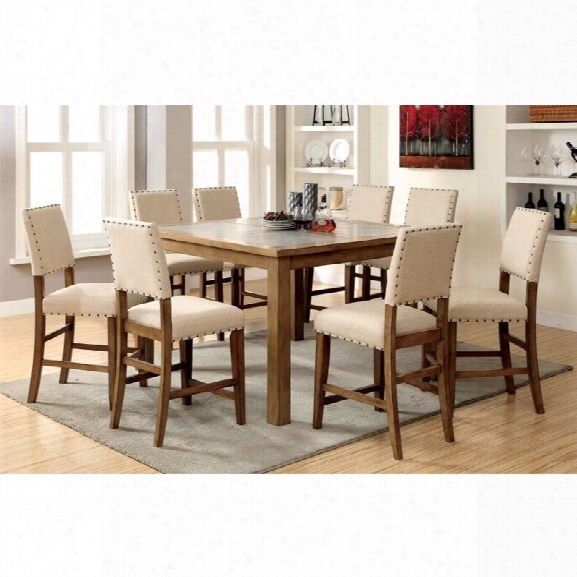 Furniture Of America Spier 9 Piece Counter Height Dining Set