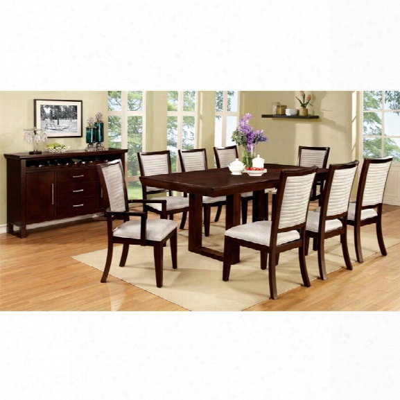 Furniture Of America Steline 9 Piece Extendable Dining Set In Espresso