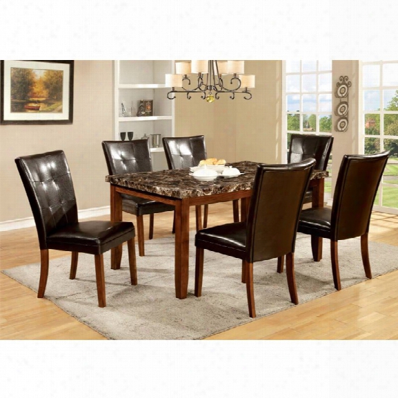 Furniture Of America Traline 7 Piece Dining Set In Natural Wood