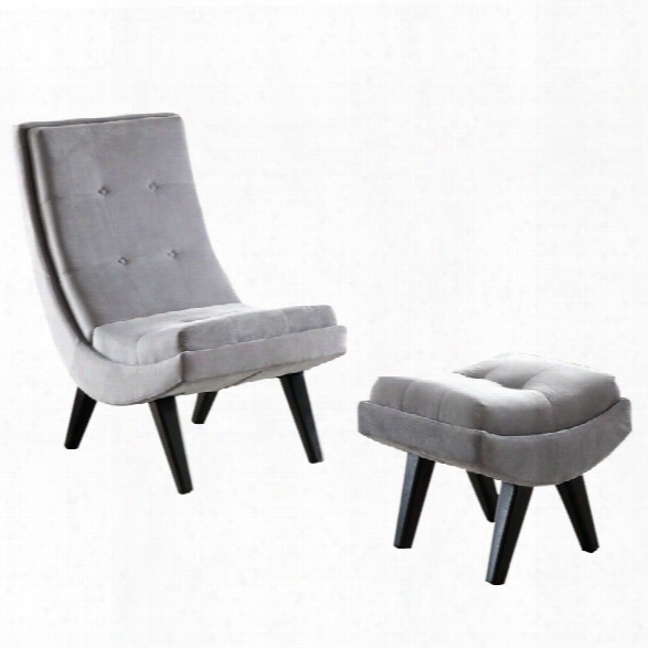 Furniture Of America Vernita Accent Chair With Ottoman In Gray