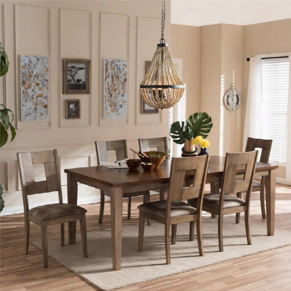 Gillian 7 Piece Extendable Dining Set In Brown
