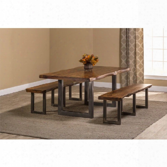 Hillsdale Emerson 3 Piece Dining Set In Natural Sheesham