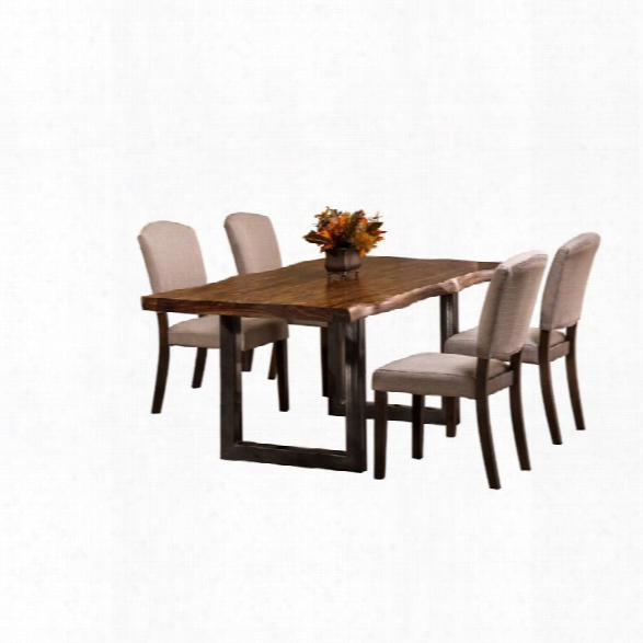 Hillsdale Emerson 5 Piece Dining Set In Natural Sheesham