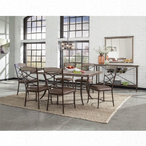 Hillsdale Emmons 7 Piece Dining Set In Washed Gray