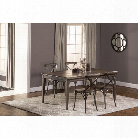 Hillsdale Lorient 5 Piece Dining Set In Washed Charcoal Gray