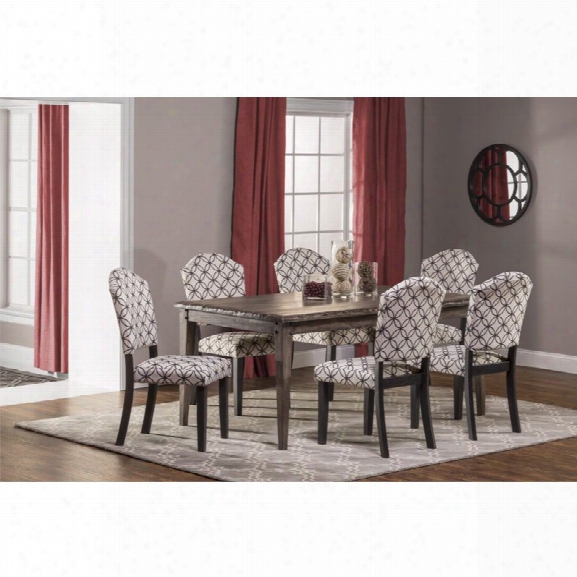 Hillsdale Lorient 7 Piece Dining Set In Washed Charcoal Gray