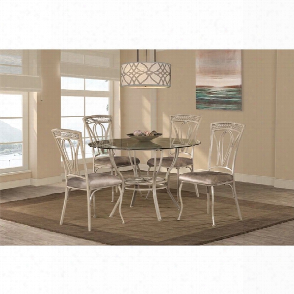 Hillsdale Napier 5 Piece Round Dining Table Set In Aged Ivory