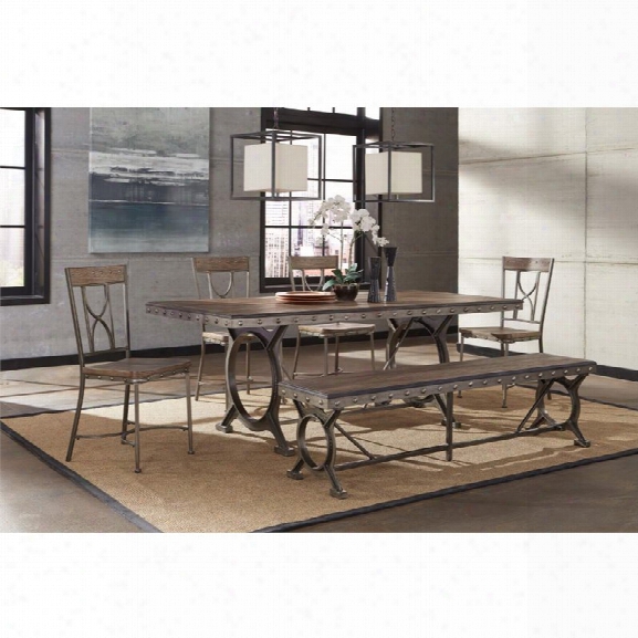 Hillsdale Paddock 6 Piece Dining Set In Brown Gray