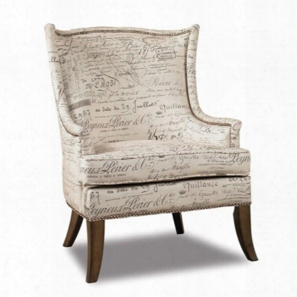 Hooker Furniture Sanctuary Paris Accent Swayback Arm Chair In Script Ivory