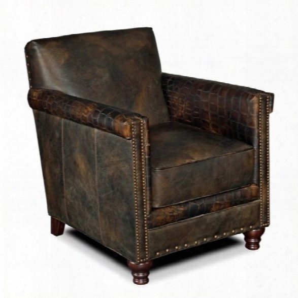 Hooker Furniture Seven Seas Leather Club Chair In Old Saddle Fudge