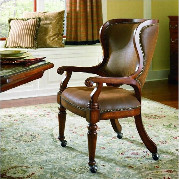 Hooker Furniture Waverly Place Tall Back Cherry Castered Game Chair