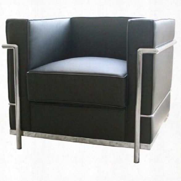 Le Corbusier Petite Leather Arm Chair In Black