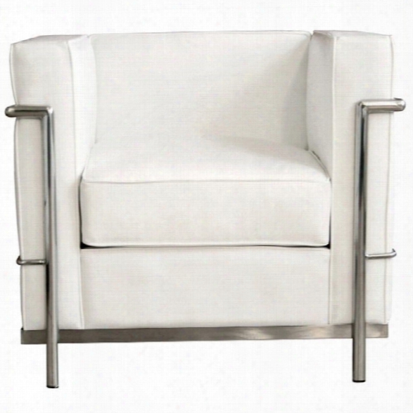 Le Corbusier Petite Leather Club Arm Chair In Whit E