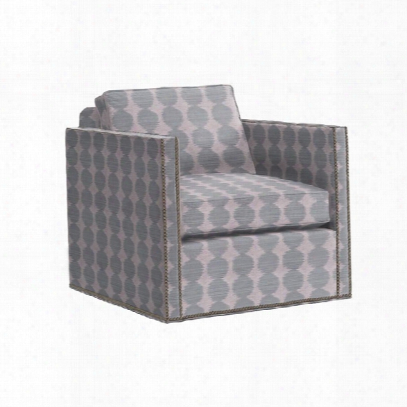 Lexington Shadow Play Hinsdale Swivel Chair In Geometric Blue Aqua