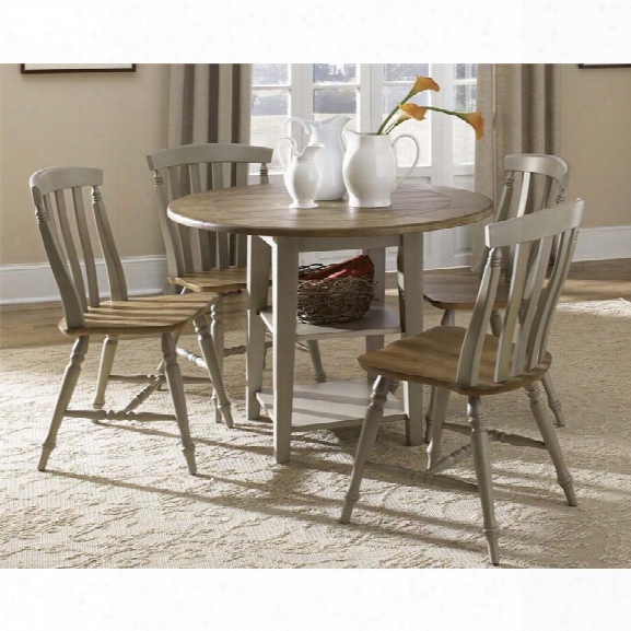 Liberty Furniture Al Fresco 5 Piece Drop Leaf Dining Set In Driftwood