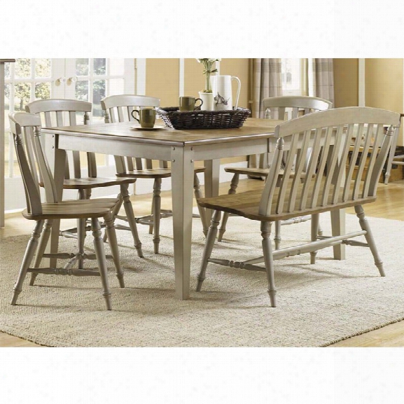 Liberty Furniture Al Fresco 6 Piece Dining Set In Driftwood And Taupe