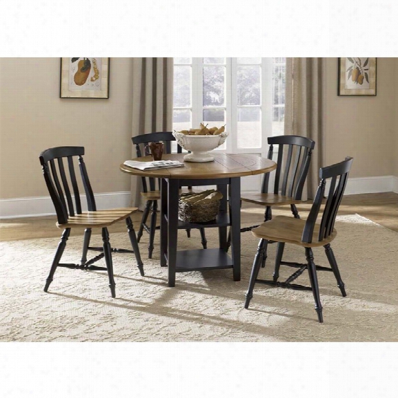 Liberty Furniture Al Fresco Ii 5 Piece Drop Leaf Dining Set In Black