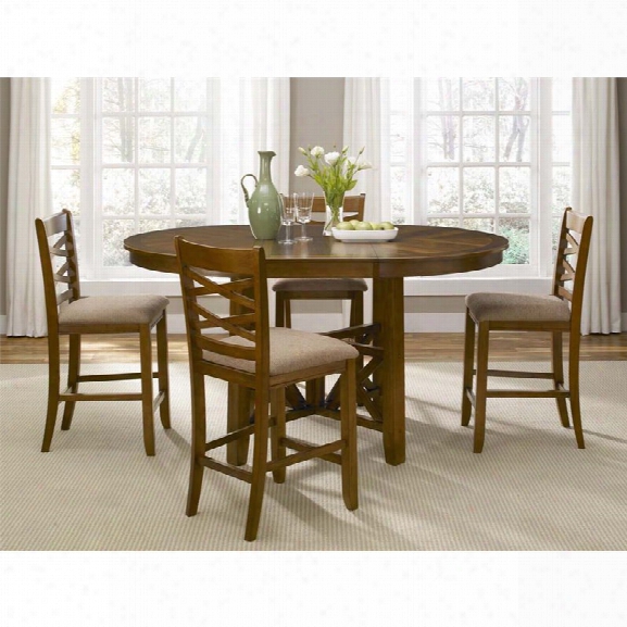 Liberty Furniture Bistro 5 Piece Counter Height Dining Set In Honey