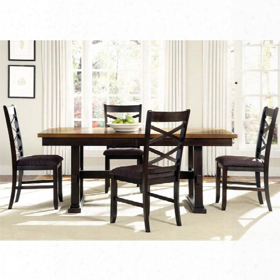 Liberty Furniture Bistro Ii 5 Piece Trestle Dining Set In Espresso