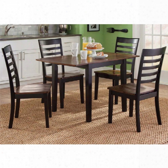 Liberty Furniture Cafe 5 Piece Drop Leaf Dining Set In Black