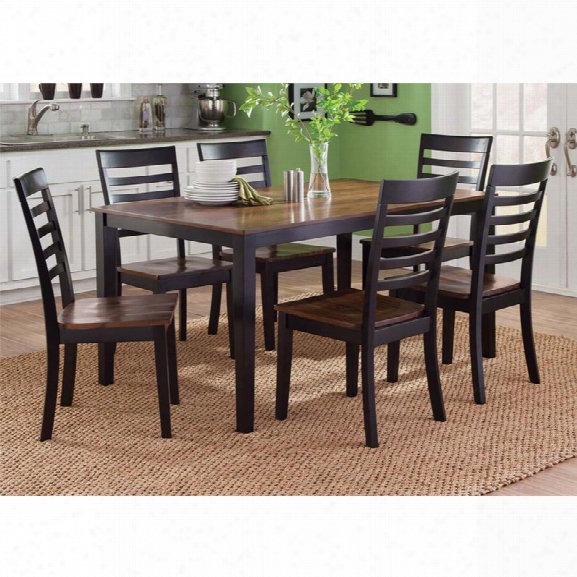 Liberty Furniture Cafe 7 Piece Dining Set In Black And Cherry