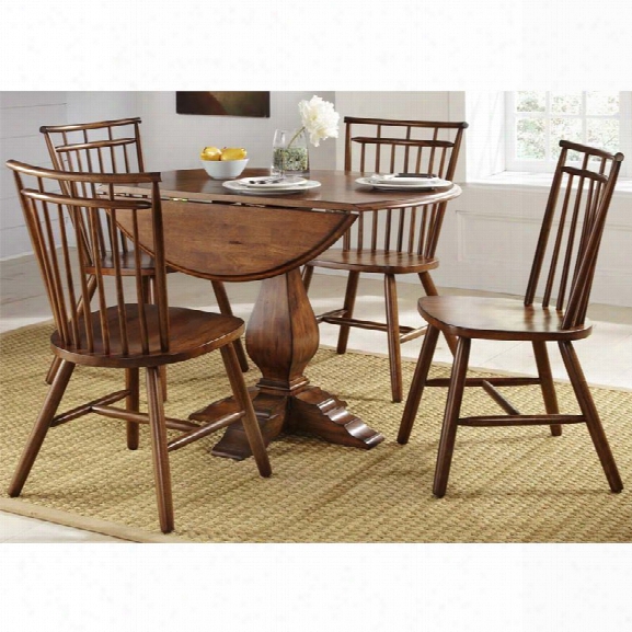 Liberty Furniture Creations Ii 5 Piece Round Dining Set In Tobacco
