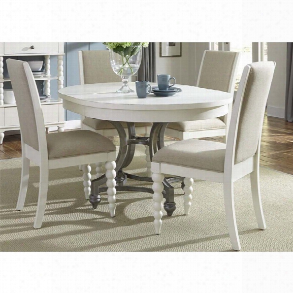 Liberty Furniture Harbor View Ii 5 Piece Round Dining Set In Linen