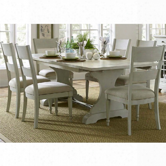 Liberty Furniture Harbor View Iii 7 Piece Trestle Dining Set In Gray