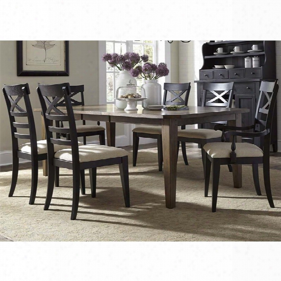 Liberty Furniture Hearthstone 7 Piece Dining Set In Rustic Oak