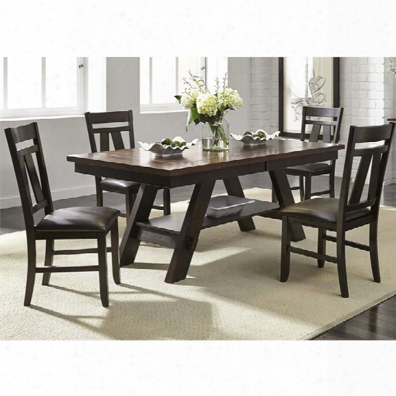 Liberty Furniture Lawson 5 Piece Dining Set In Light And Dark Espresso