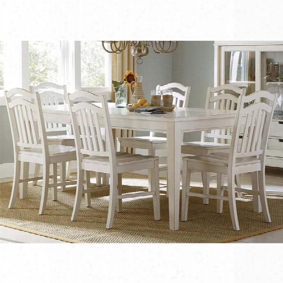 Liberty Furniture Summerhill 7 Piece Dining Set In Rubbed Linen White