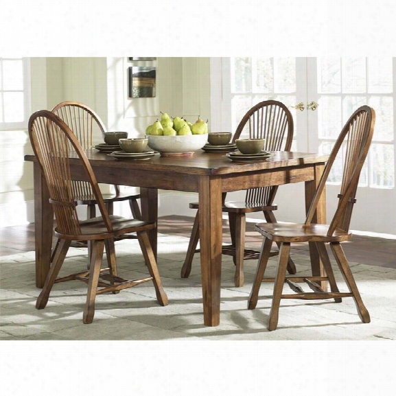 Liberty Furniture Treasures 5 Piece Dining Set In Rustic Oak