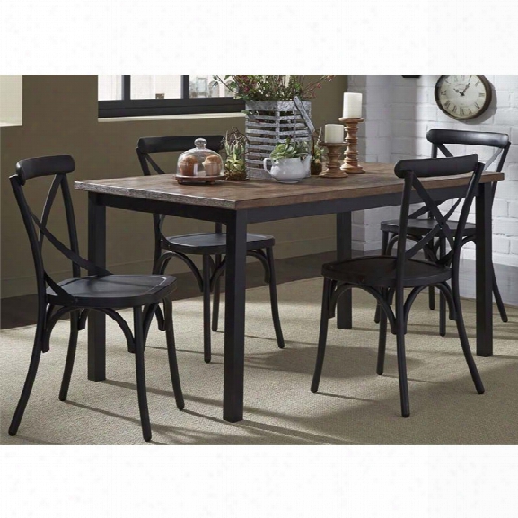 Liberty Furniture Vintage 5 Piece Metal Dining Set In Weathered Gray